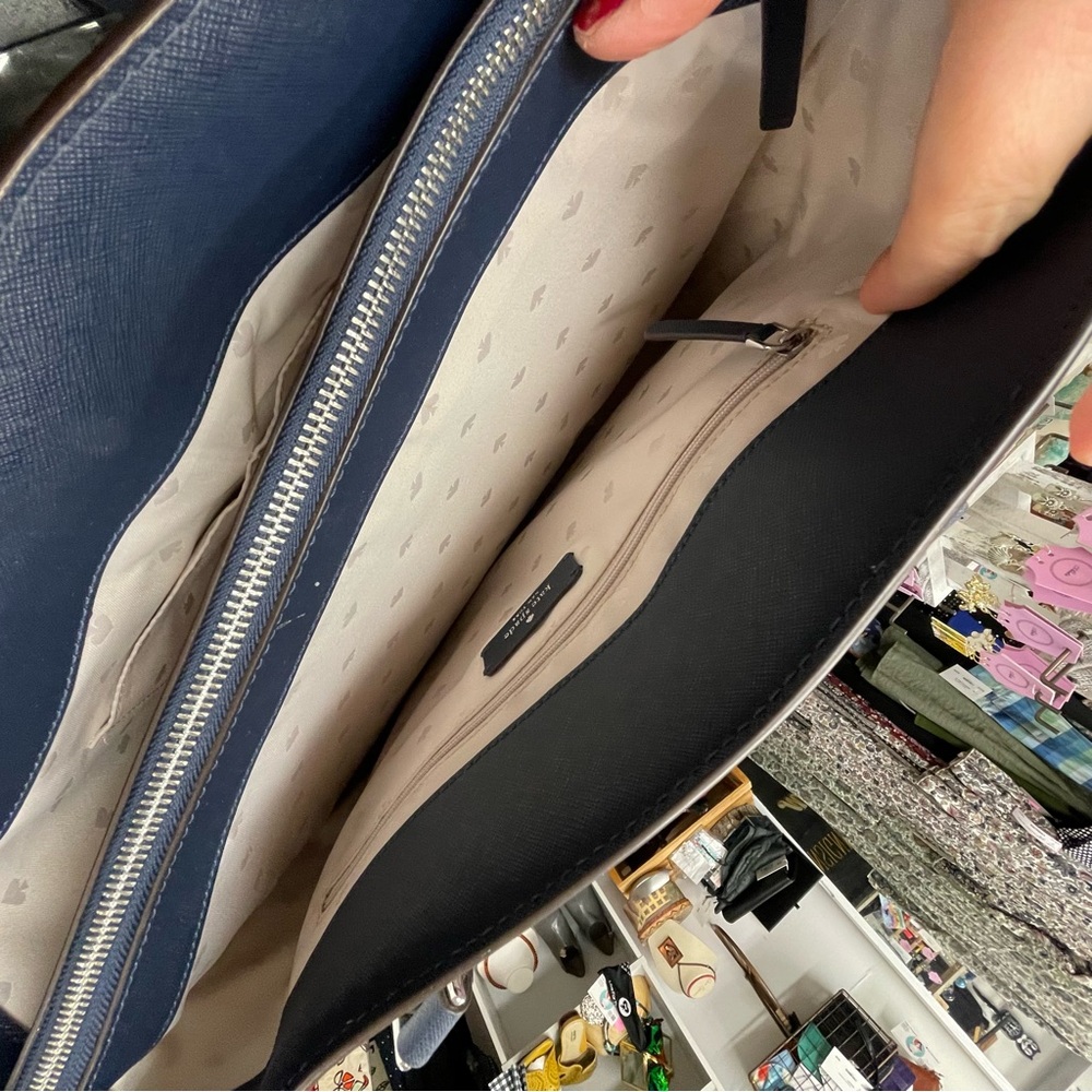 Kate Spade Pastel Green and Dark Blue Tote - Picture 7 of 8